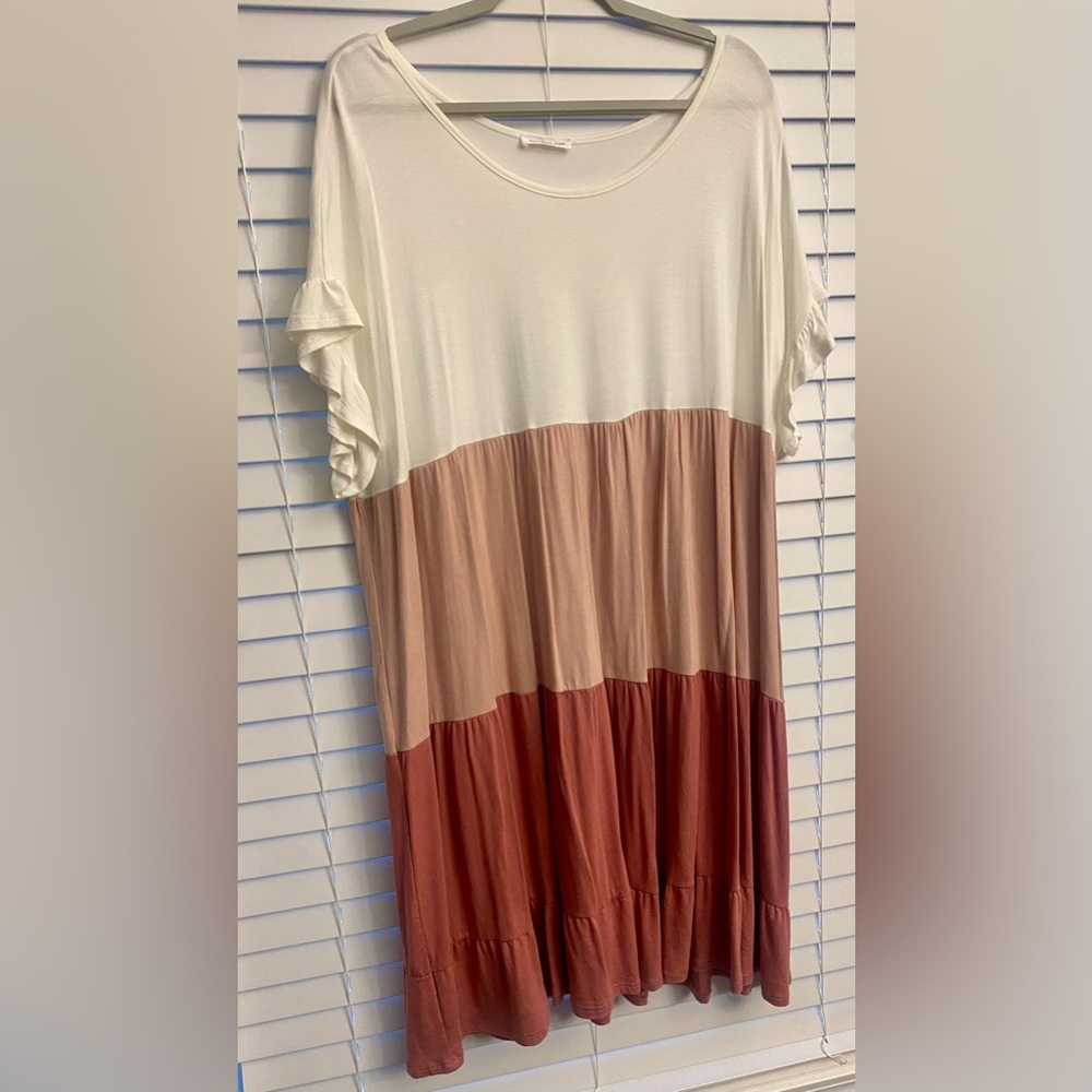 Chic Soul Pink and White Mini Dress - Picture 3 of 5